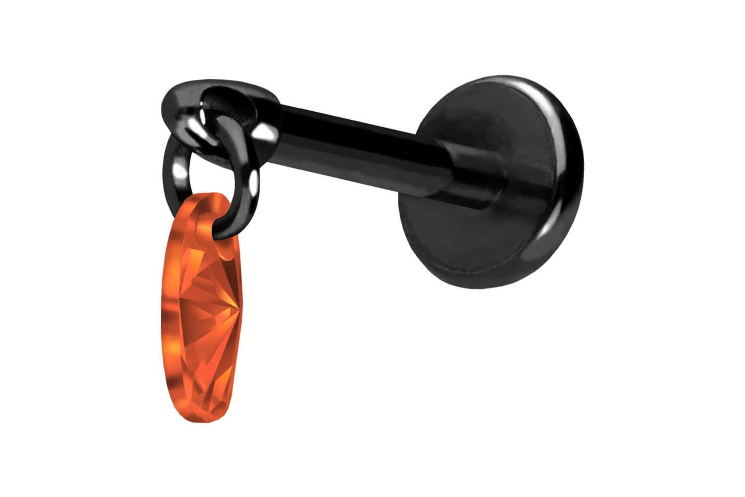 Titan Labret Piercing mit Push Fit KRISTALLOVAL